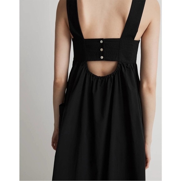 Madewell Cutout-Back Empire Midi Dress NL442 black 2 - Picture 3 of 5